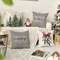 Merry Christmas Tree "Hello Winter" Throw Pillow Covers 18x18 Inch, Mistletoe & Pine Holiday Cushion Cases for Sofa & Couch, Set of 4